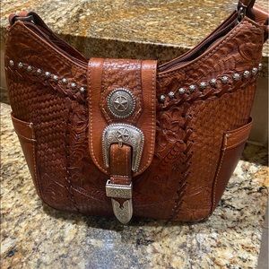 Authentic vintage American West genuine leather Purse - made in Paraguay